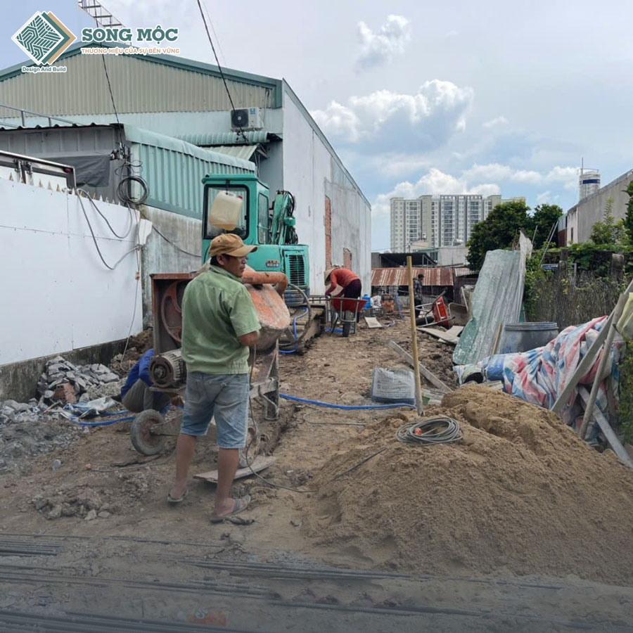 Khởi công xây dựng nhà phố 4 tầng nhà anh Trường ở Quận Tân Bình