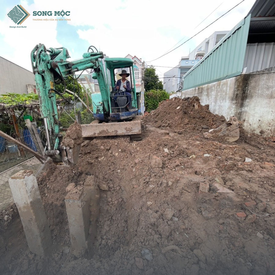 Khởi công xây dựng nhà phố 4 tầng nhà anh Trường ở Quận Tân Bình