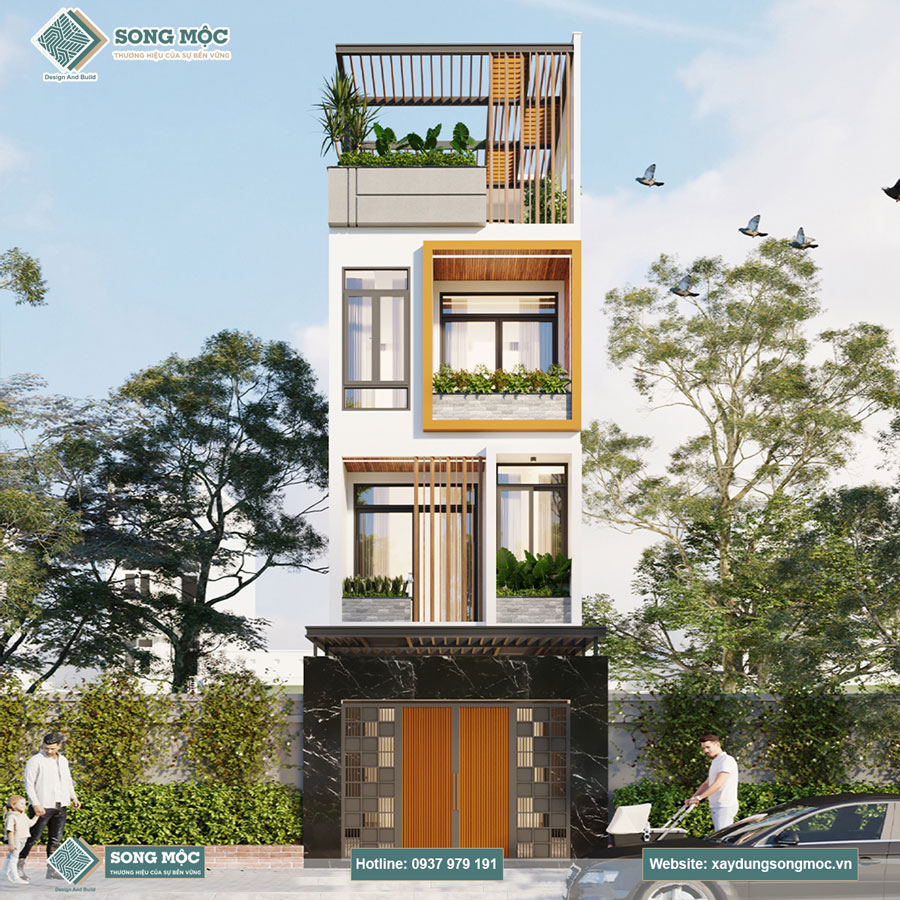 Mẫu thiết kế nhà phố 4 tầng nhà anh Trường ở Quân Tân Bình