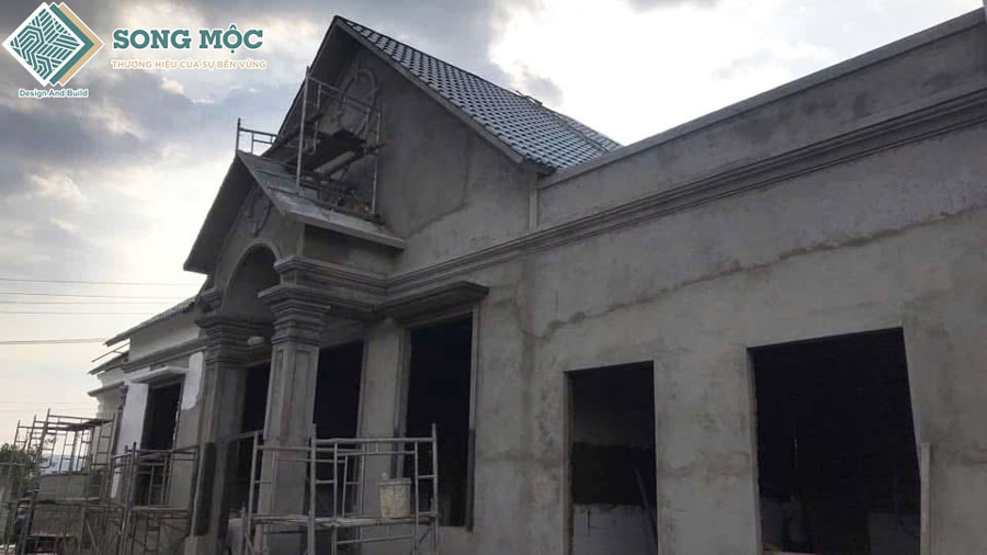 Hình ảnh tiến độ thi công nhà cấp 4 mái thái đẹp cho anh Minh