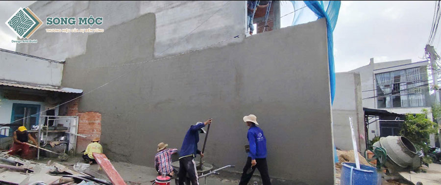 Hình ảnh tiến độ thi công xây dựng nhà phố 2 tầng dự án D'House