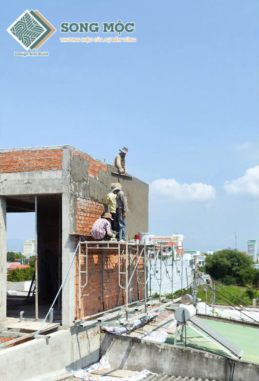 Hình ảnh tiến độ thi công xây dựng nhà phố 2 tầng dự án D'House