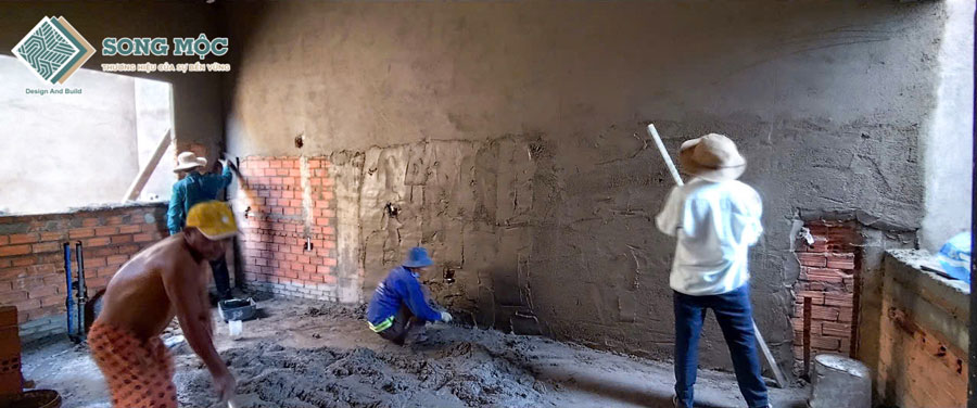 Hình ảnh tiến độ thi công xây dựng nhà phố 2 tầng dự án D'House
