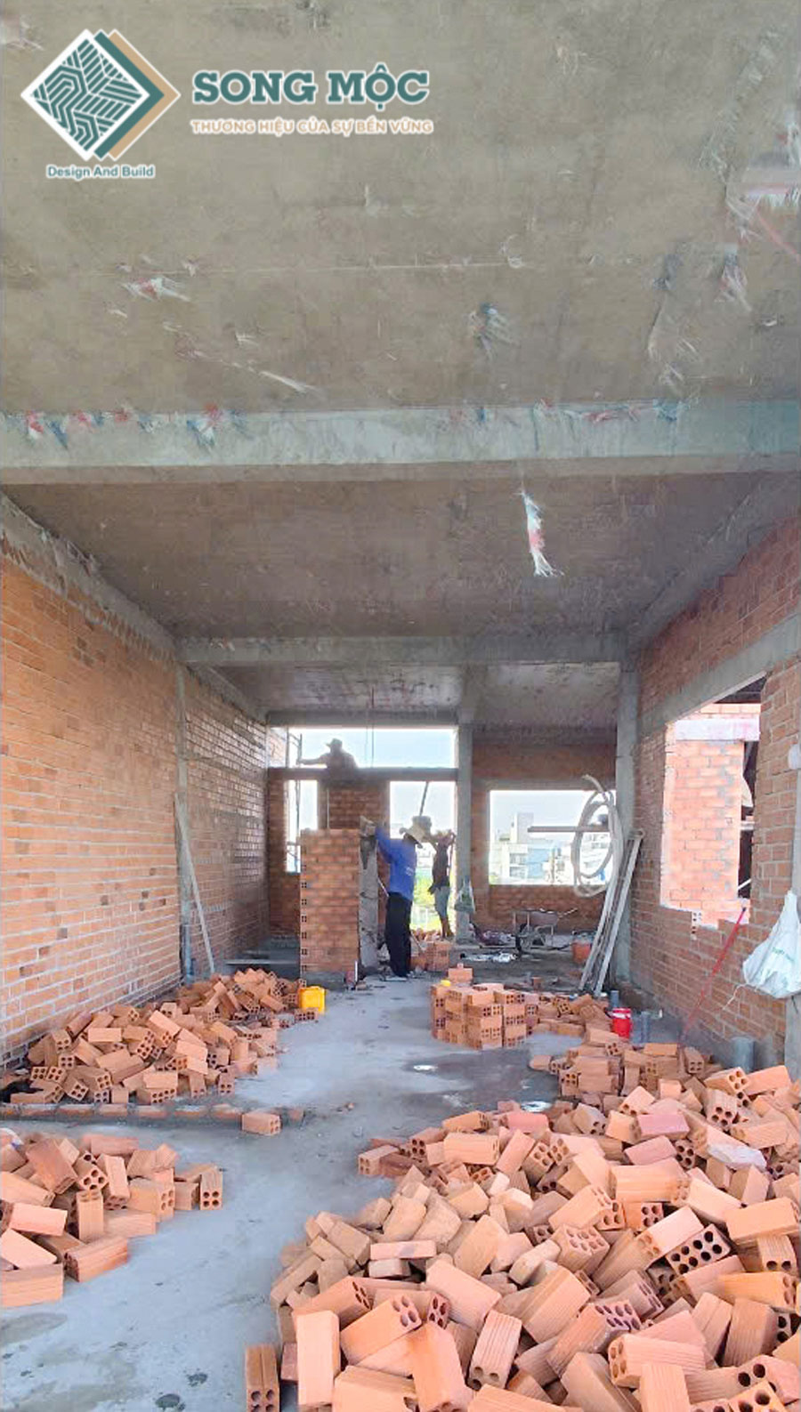 Hình ảnh tiến độ thi công xây dựng nhà phố 2 tầng dự án D'House
