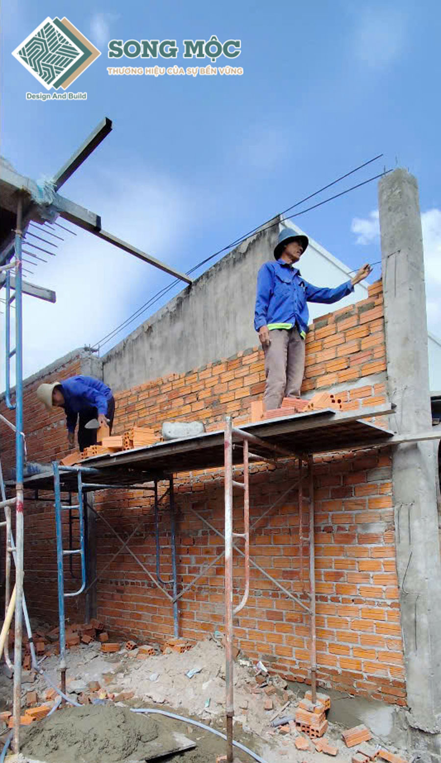 Hình ảnh tiến độ thi công xây dựng nhà phố 2 tầng dự án D'House