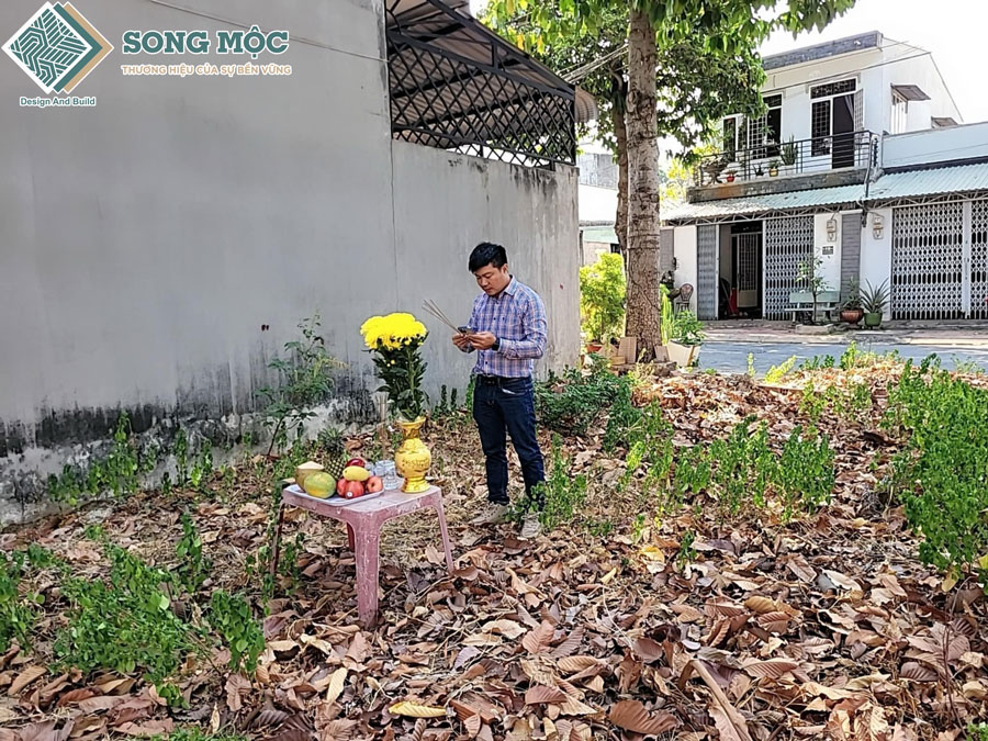 Hình ảnh cúng Khởi công xây dựng nhà 3 tầng hiện đại