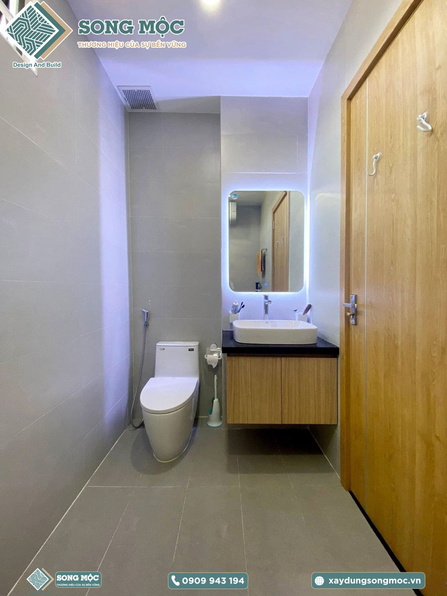 Hình ảnh bàn giao công trình xây dựng nhà phố 2 tầng cho cô Hồng