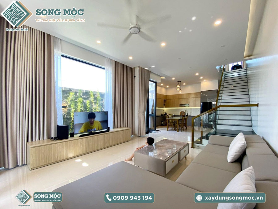 Hình ảnh bàn giao công trình xây dựng nhà phố 2 tầng cho cô Hồng
