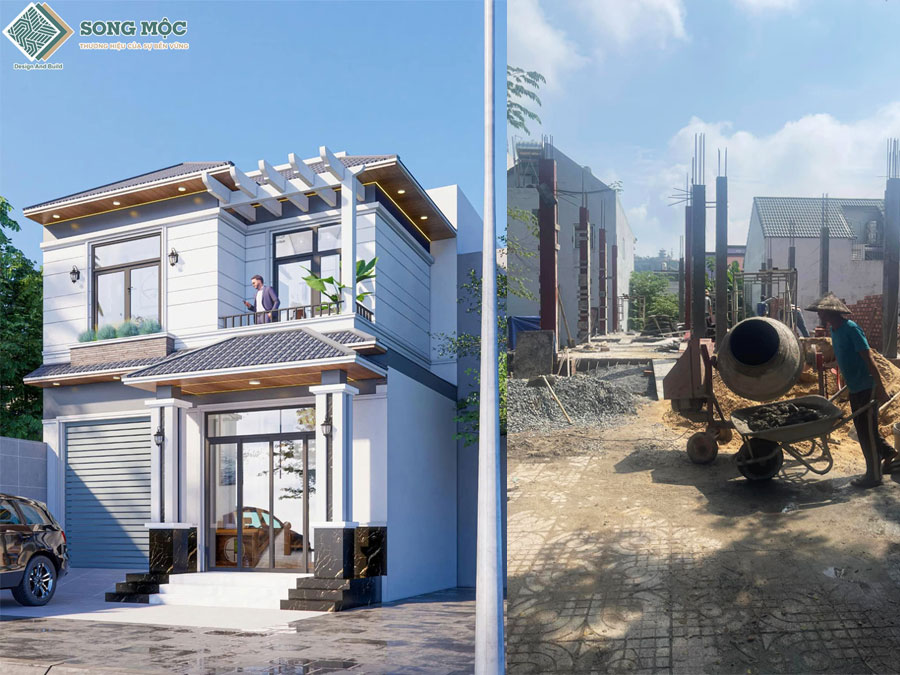 Khởi công nhà 2 tầng cho nhà chị Thủy