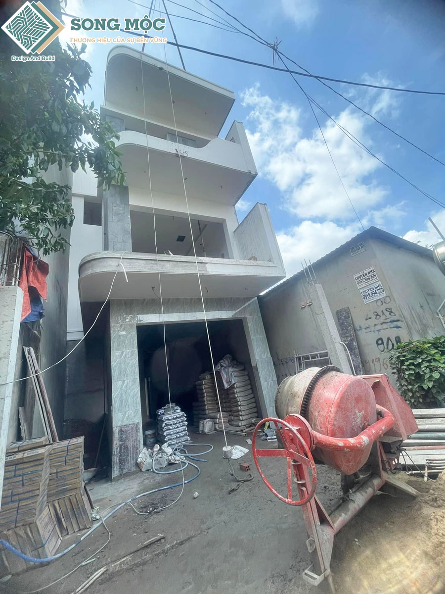 Hình ảnh phần thô nhà phố 3 tầng hiện đại