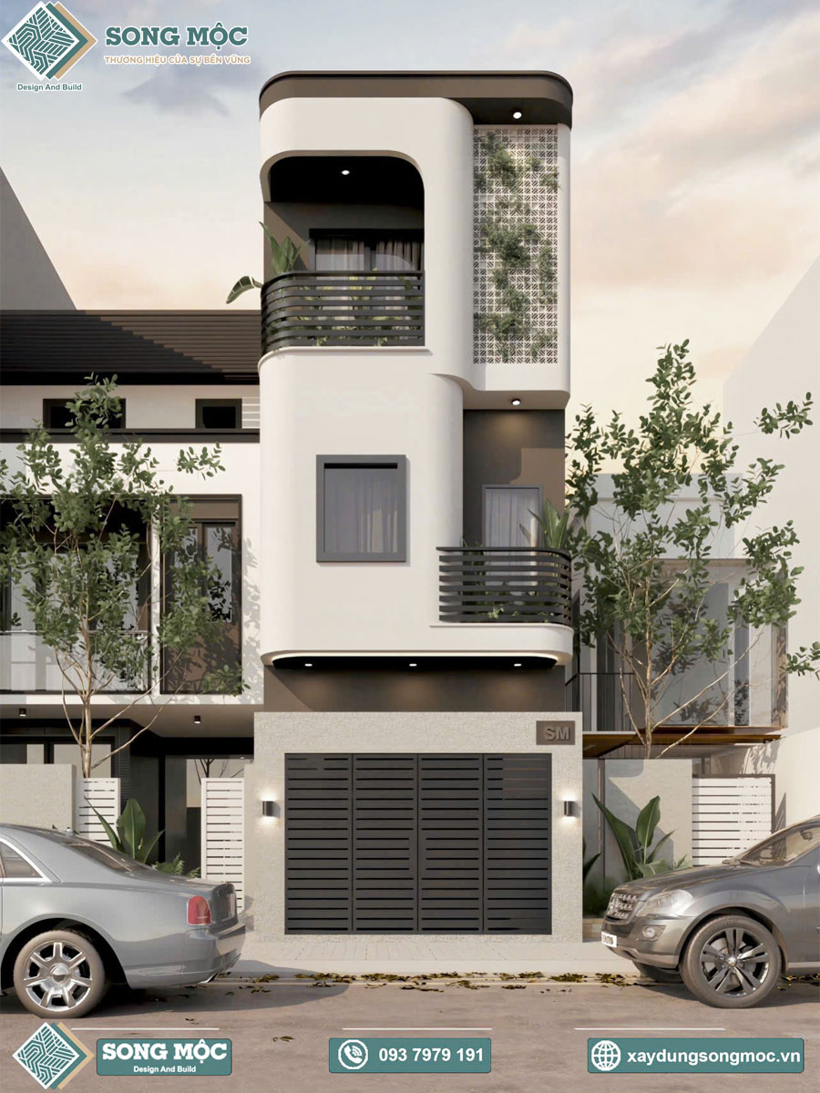 Mẫu thiết kế nhà phố 3 tầng cho chị Châu