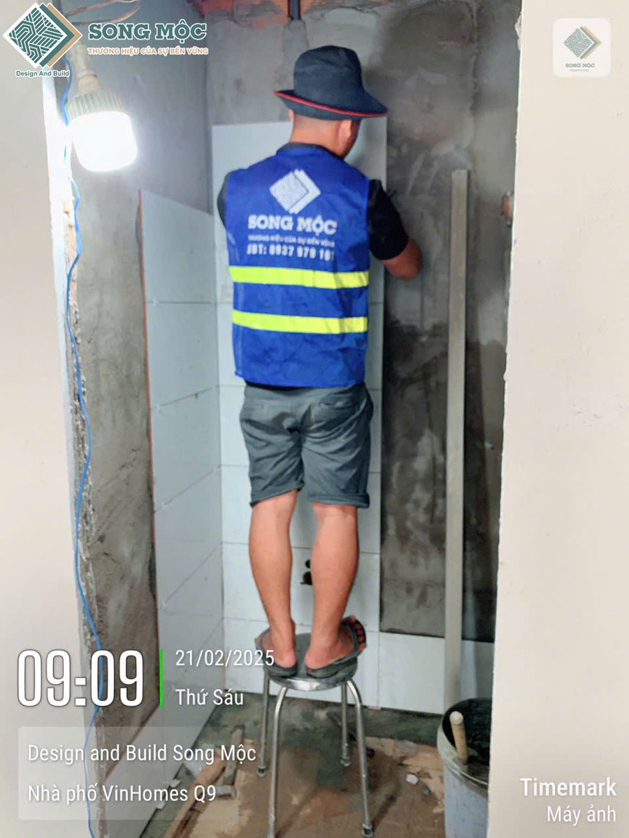 Hình ảnh tiến độ sửa chữa cải tạo căn hộ dịch vụ Vinhome Quận 9