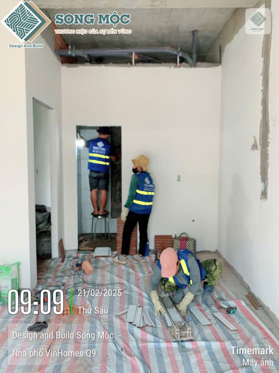 Hình ảnh tiến độ sửa chữa cải tạo căn hộ dịch vụ Vinhome Quận 9