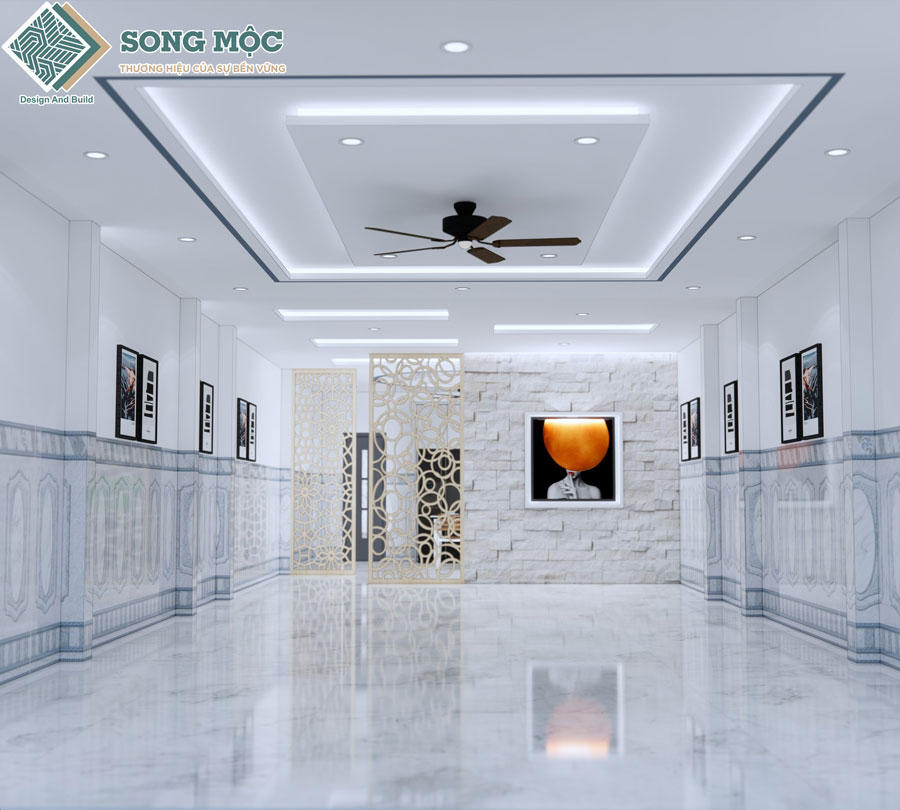 Hình ảnh 3D không gian sống nhà 2 phố 2 tầng hiện đại