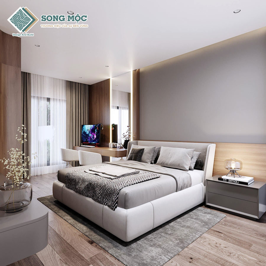 Hình ảnh 3D mẫu thiết kế nhà 4 tầng cho cô Thủy tại Quận 7