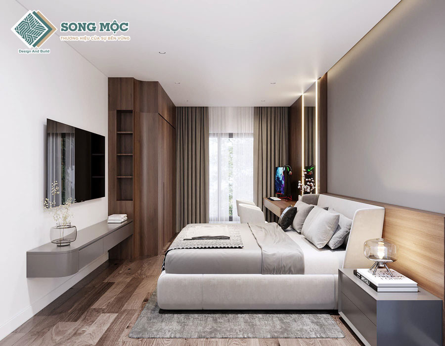 Hình ảnh 3D mẫu thiết kế nhà 4 tầng cho cô Thủy tại Quận 7