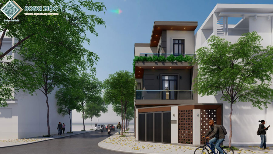 Mẫu thiết kế nhà phố 3 tầng hiện đại cho nhà anh Luân