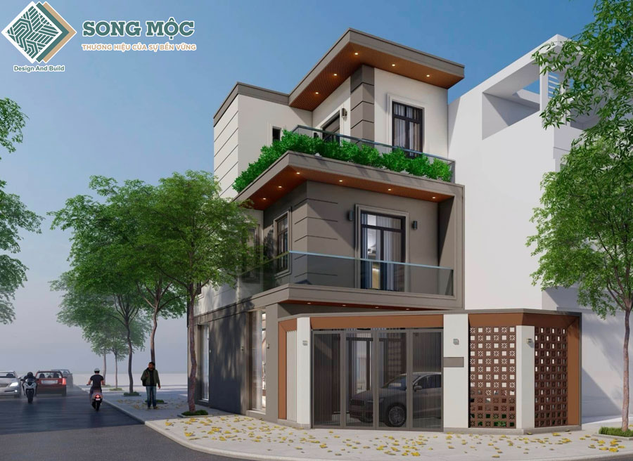 Mẫu thiết kế nhà phố 3 tầng hiện đại cho nhà anh Luân