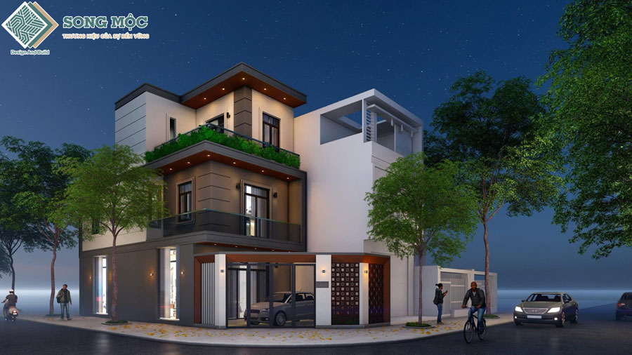 Mẫu thiết kế nhà phố 3 tầng hiện đại cho nhà anh Luân