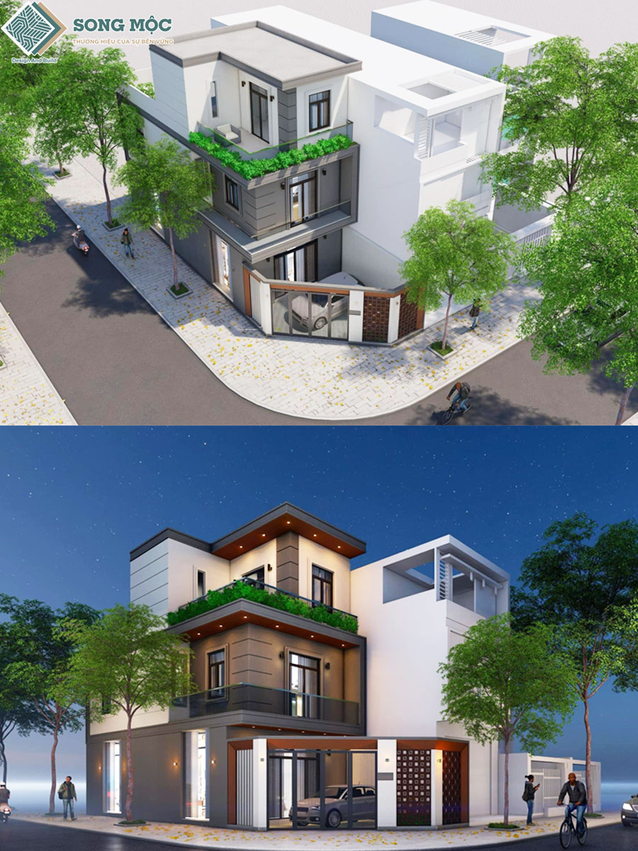 Mẫu thiết kế nhà phố 3 tầng hiện đại cho nhà anh Luân