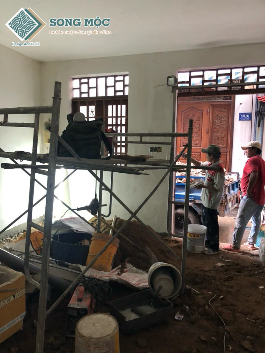 Hình ảnh thi công sửa chữa cãi tạo nhà anh Phú