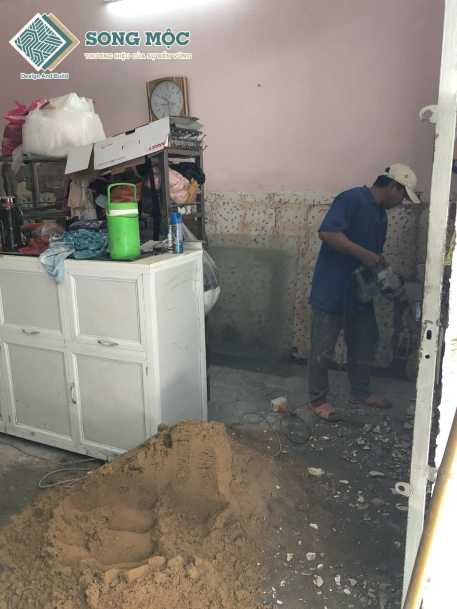 Hình ảnh thi công sửa chữa cãi tạo nhà anh Phú