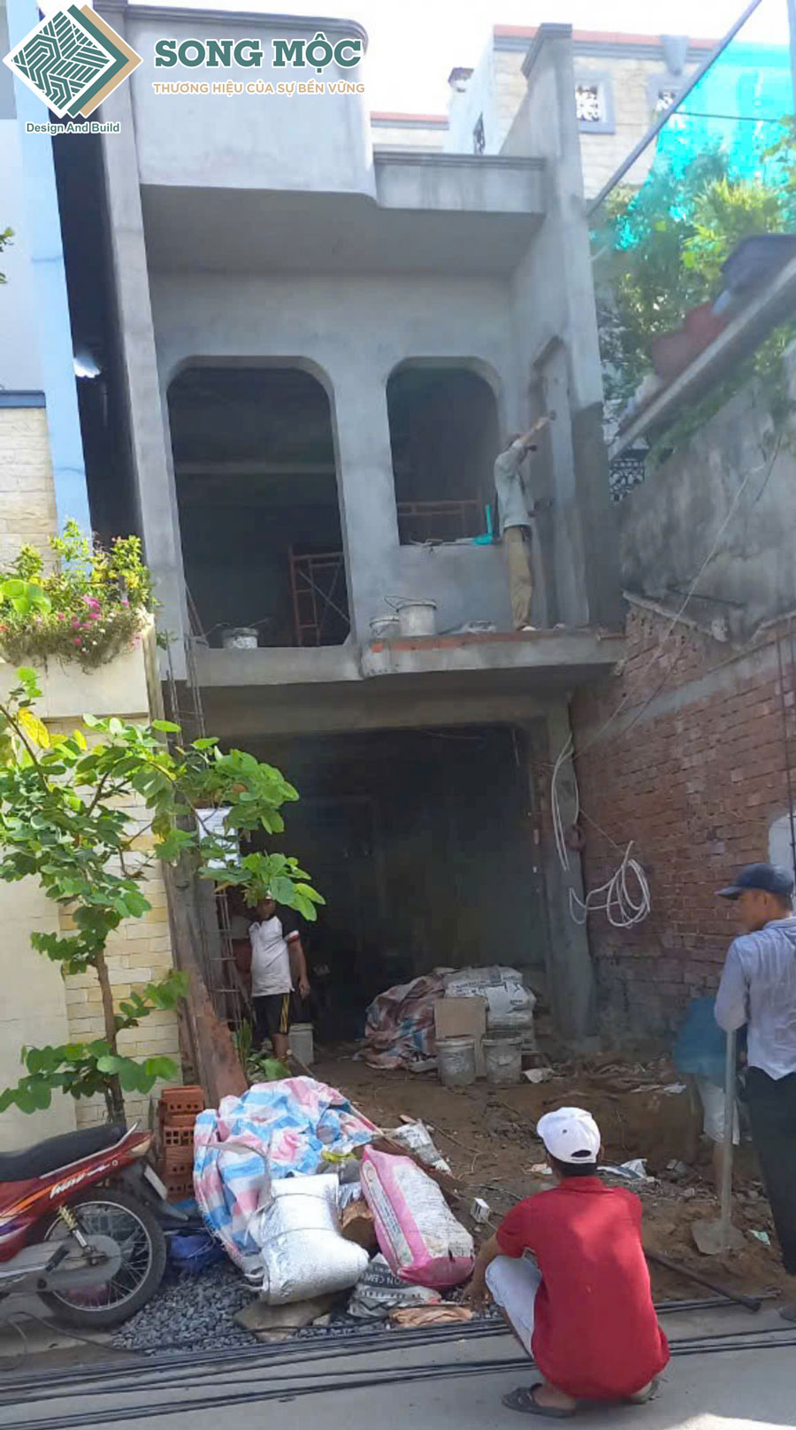 Hình ảnh cải tạo nhà và nâng tầng cho chị Giang tại Bình Tân