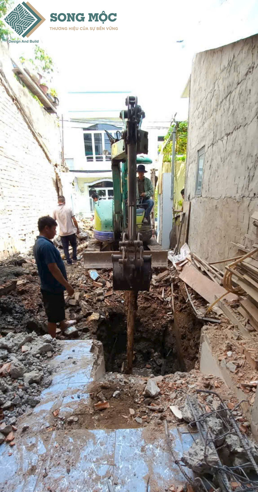 Hình ảnh cải tạo nhà và nâng tầng cho chị Giang tại Bình Tân