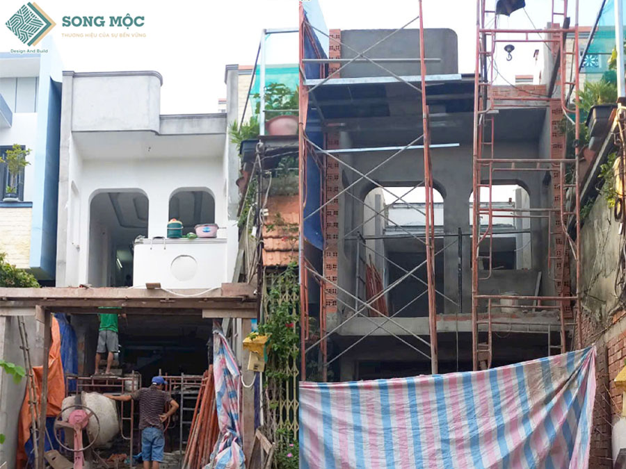 Cập nhật tiến độ sửa chữa cải tạo nhà và nâng tầng cho chị Giang tại Bình Tân