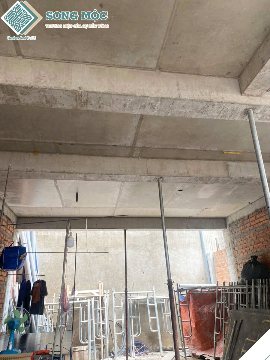 Hình ảnh tiến độ thi công xây dựng nhà phố 1 trệt 1 lửng 3 lầu sân thượng