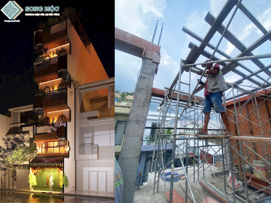 Cập nhật tiến độ thi công xây dựng nhà phố 1 trệt 1 lửng 3 lầu sân thượng cho nhà chú Tùng ở Quận 12