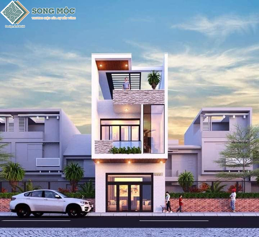 Hình ảnh 3D mẫu thiết kế nhà 3 Tầng Hiện Đại