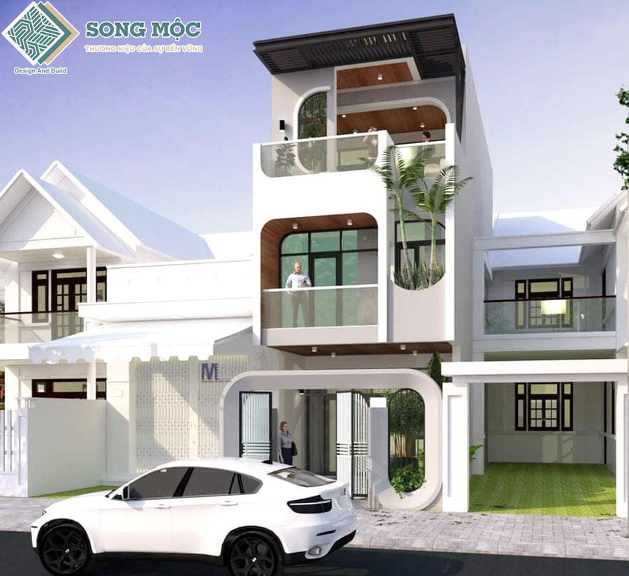 Hình ảnh 3D mẫu thiết kế nhà 3 Tầng Hiện Đại