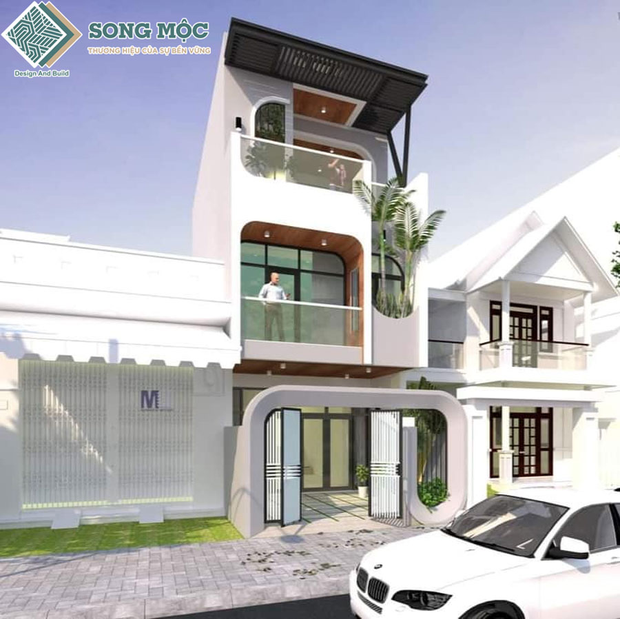 Hình ảnh 3D mẫu thiết kế nhà 3 Tầng Hiện Đại