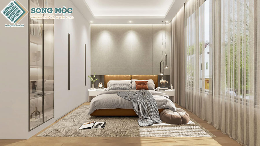 Hình ảnh 3D mẫu nhà phố 5 tầng hiện đại