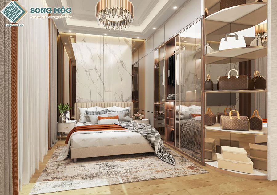 Hình ảnh 3D mẫu nhà phố 5 tầng hiện đại