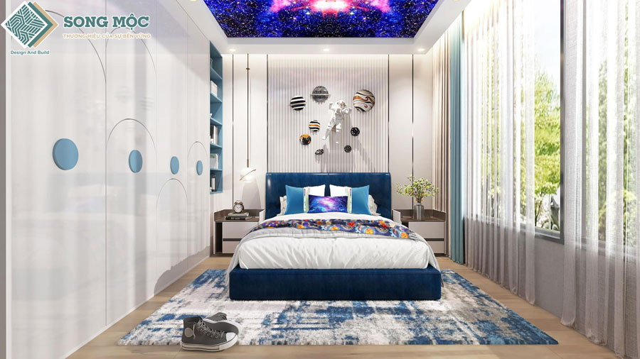 Hình ảnh 3D mẫu nhà phố 5 tầng hiện đại