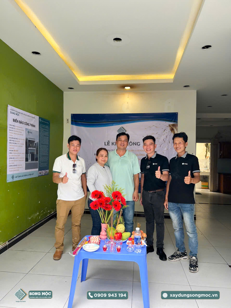 Khởi công xây dựng nhà phố 1 trệt 1 lầu sân thượng 6x10m nhà anh Chương ở Quận Tân Phú