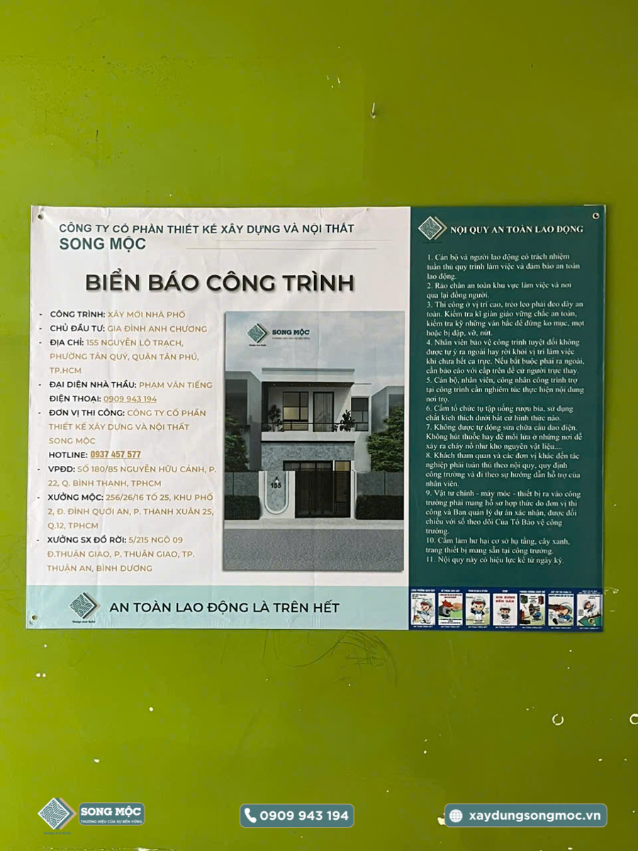 Khởi công xây dựng nhà phố 1 trệt 1 lầu sân thượng 6x10m nhà anh Chương ở Quận Tân Phú