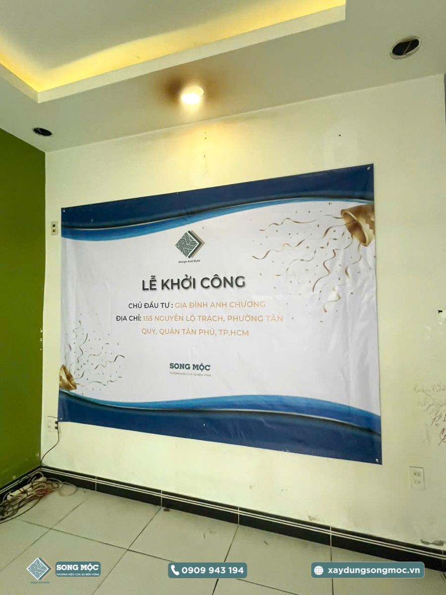 Khởi công xây dựng nhà phố 1 trệt 1 lầu sân thượng 6x10m nhà anh Chương ở Quận Tân Phú