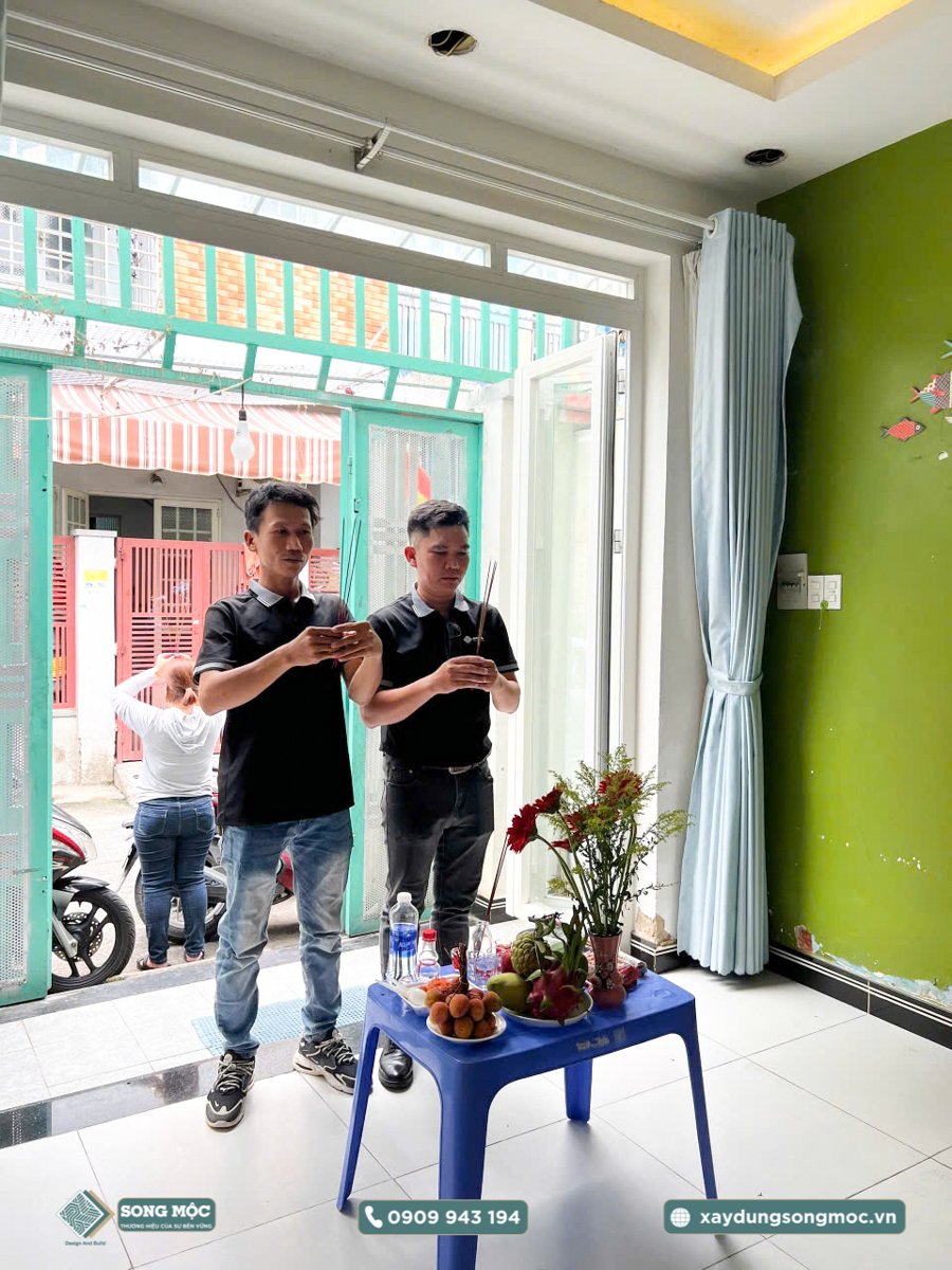 Khởi công xây dựng nhà phố 1 trệt 1 lầu sân thượng 6x10m nhà anh Chương ở Quận Tân Phú
